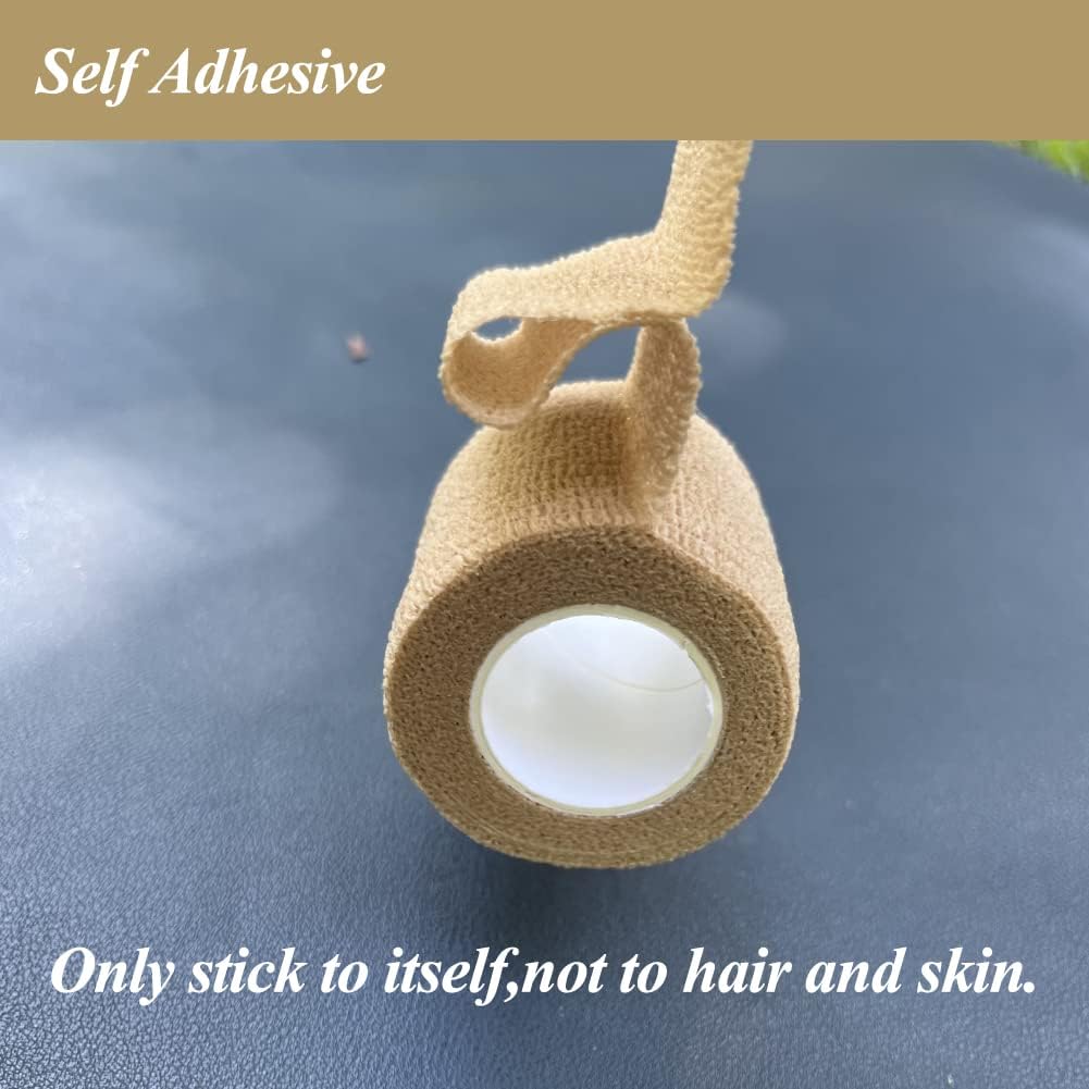 Self Adhesive Bandage Wrap,2 Inch Blue Breathable Elastic Cohesive Bandages, Vet Wrap Sports Tape Bulk for First Aid Supplies, Wrist Sprains Protection