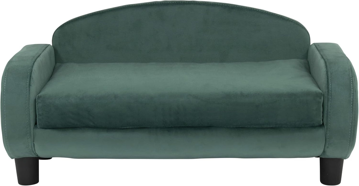 Paws & Purrs Cat Sofa Bed, Pet Couch for Indoor Cats Elevated Cat Beds with Removable Washable Mattress Cover for Kitten, Puppy or Small Animal- 31.5" Wide, Teal