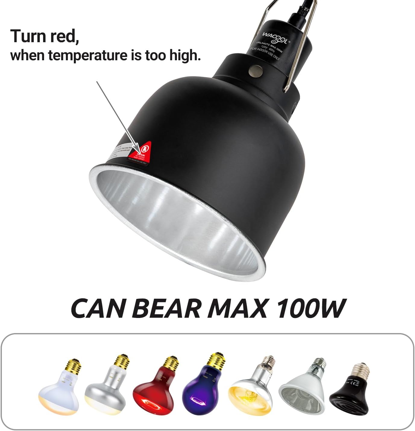 Reptile Light Fixture with Dimming Thermostat, 5.5 Inch Deep Dome Reptile Heat Lamp Fixture with Temperature Controller