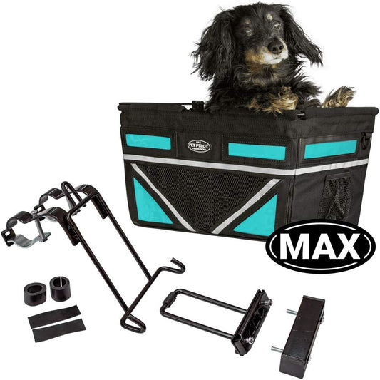 TRAVELIN K9 Pet-Pilot MAX Dog Bicycle Basket Carrier | 8 Color Options for Your Bike (Turquoise)