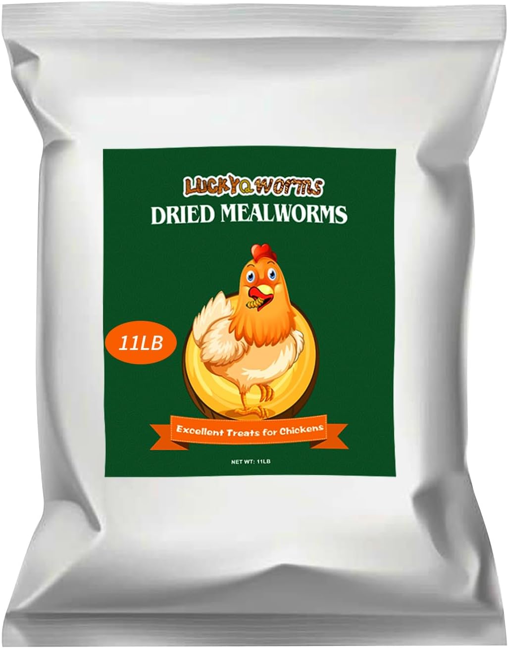 Bulk Mealworms 11Lbs, High-Protein Dried Mealworms, 100% Non-GMO Mealworm Treats for Birds, Chickens, Turtles, Fish, Hamsters and Hedgehogs All Natural Animal Feed