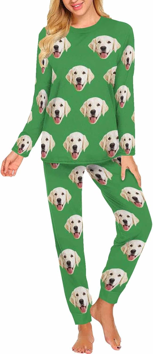 MyPupSocks Custom Face Pajamas Sets for Women, Personalized Photo Sleepwear XS-XXL