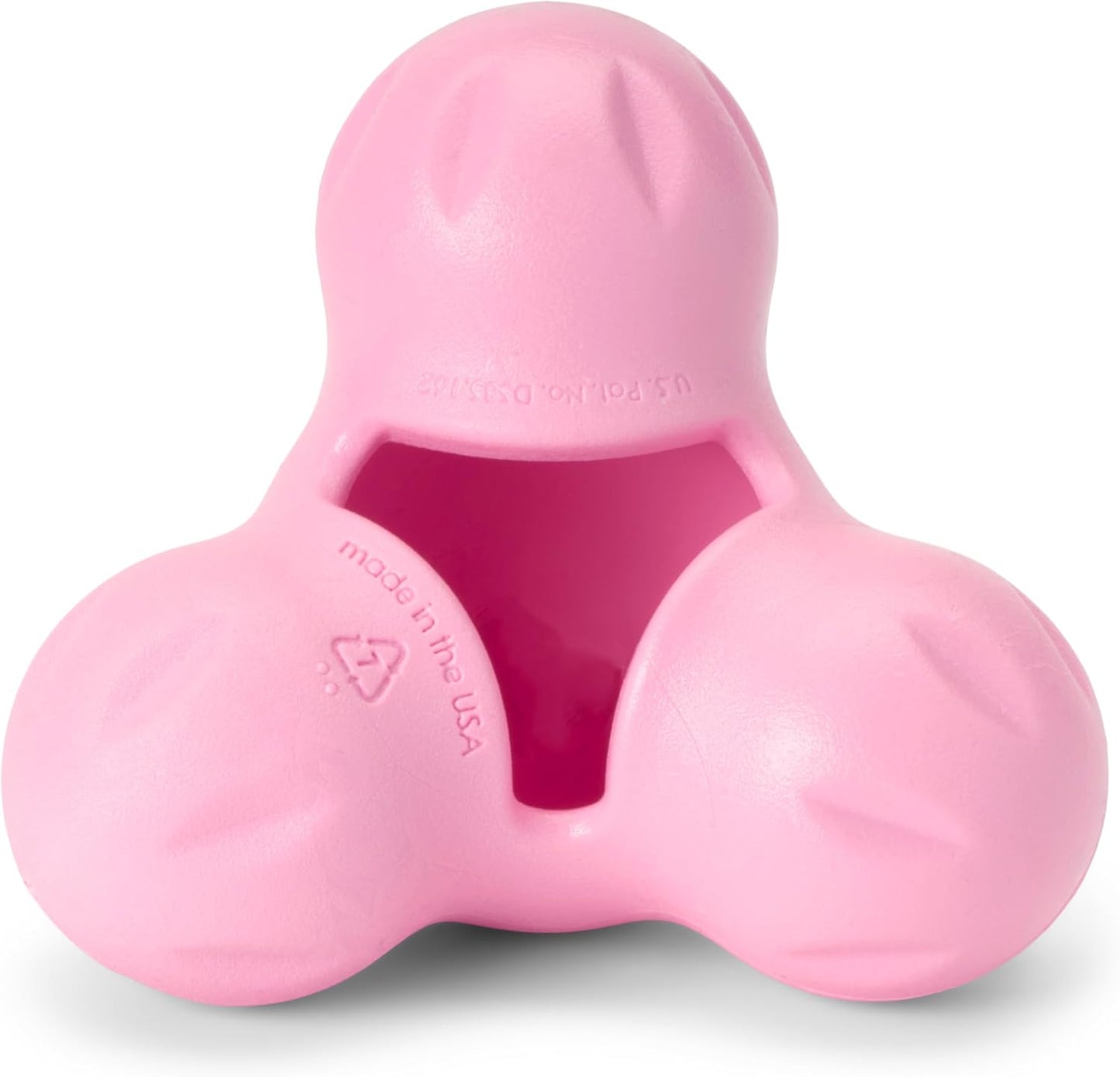 WEST PAW Zogoflex Tux Treat Dispensing Dog Chew Toy – Interactive Chewing Toy for Dogs – Dog Games for Aggressive Chewers, Fetch, Catch – Holds Kibble, Treats, Large 5", Bubblegum