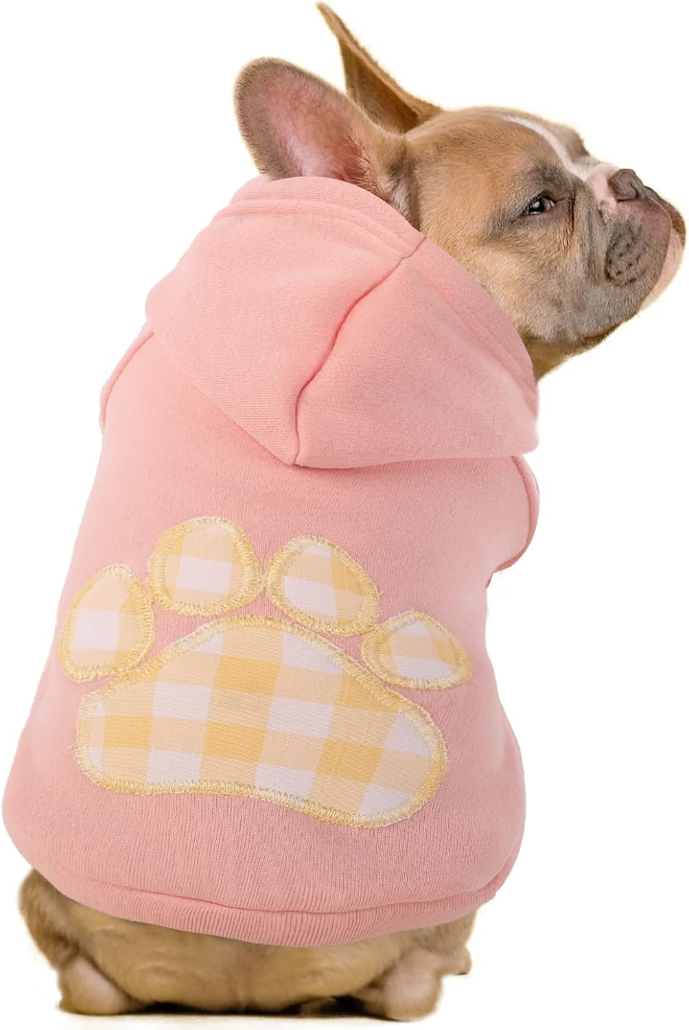 SAWMONG Dog Hoodie,Flannel Pet Hooded Sweater with Hat Puppy Pullover Sweater Shirt,Dog (Pink,M)
