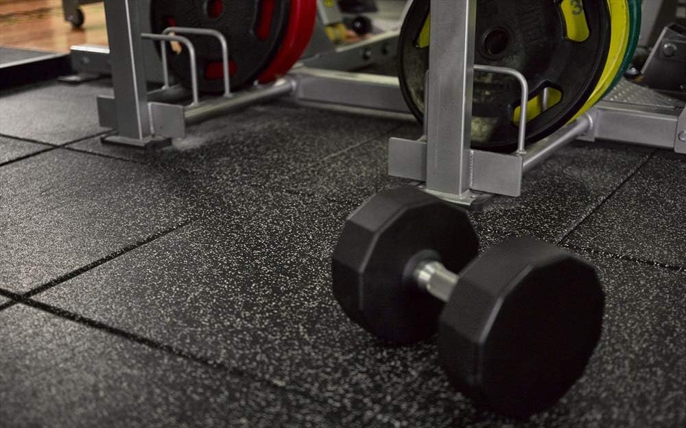 American Floor Mats - Extreme Rubber Gym Tiles - 1 Inch Thick Colorful Rubber Gym Tiles - Superior Shock and Sound Absorbing Tiles - 95% Blue 50 Tile Pack (Covers 200 Sq Ft)