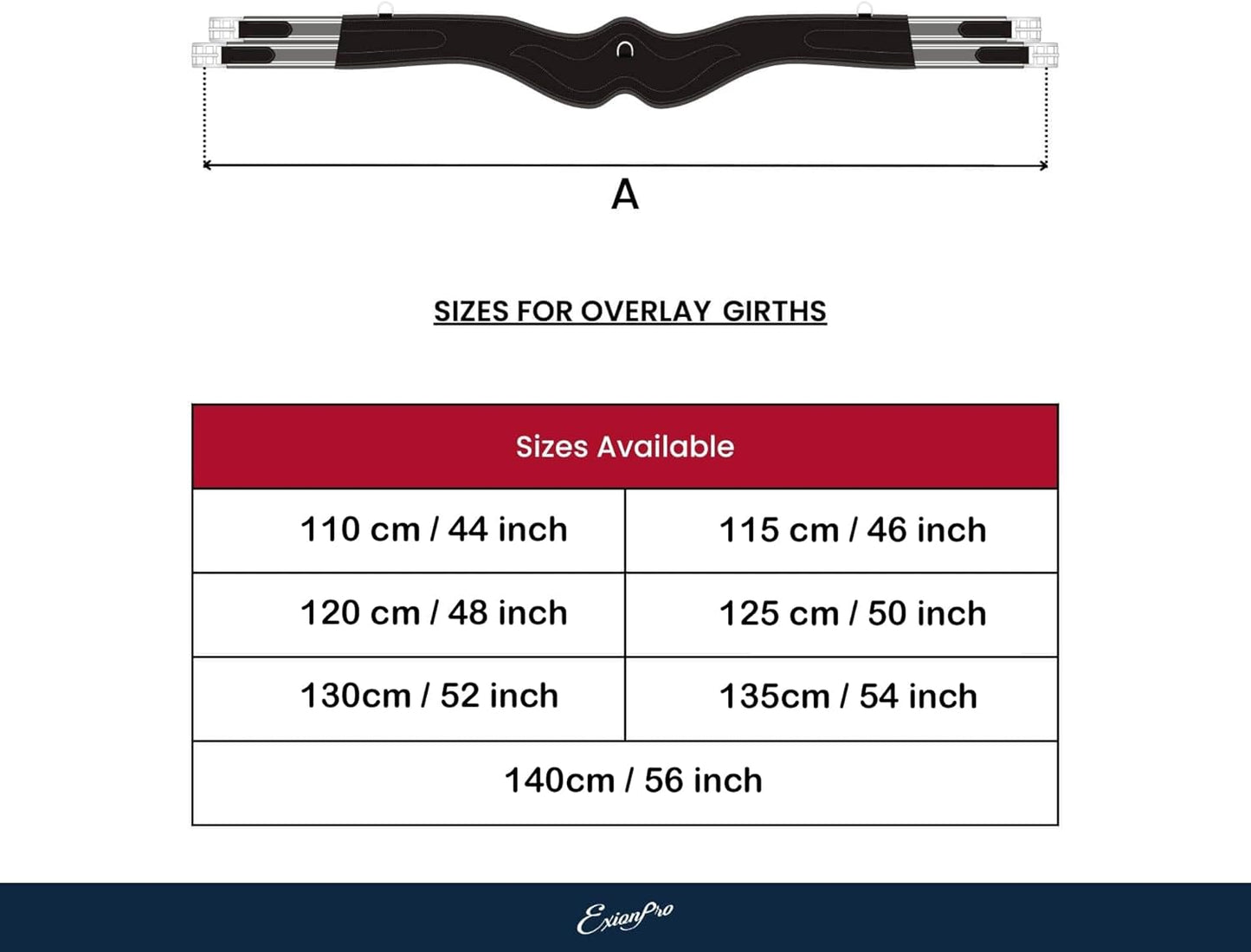 Exion Designer Anatomic Snap Over Lay Girth | Comfortable Leather Horse Girth for English Saddles | Jumping & Riding