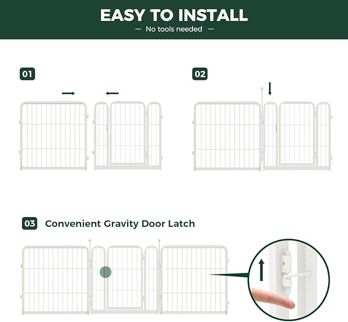 FXW Rollick Unleashed Dog Playpen for Indoor, Yard, RV Camping, 32 inch 32 Panels for Small and Medium Dogs, White│Patented