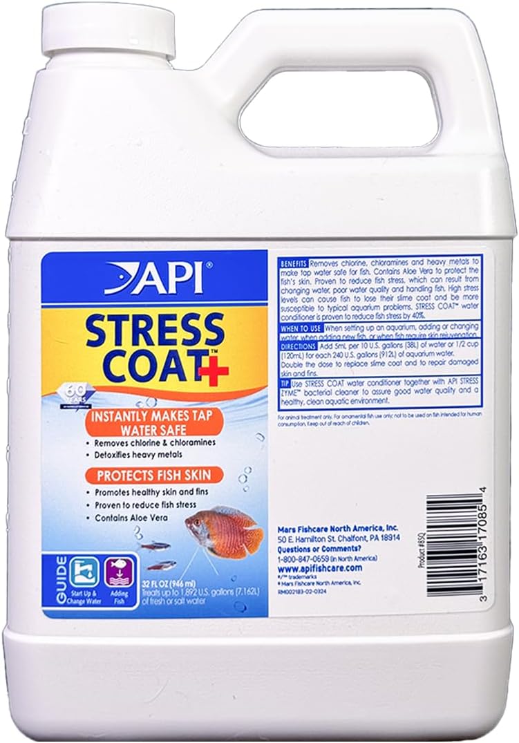 API STRESS COAT Aquarium Water Conditioner 32-Ounce Bottle