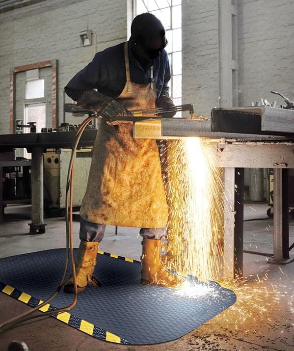 American Floor Mats Hog Heaven 5/8 inch Black & Black Border 2' x 5' Nitrile Backed Anti-Fatigue Comfort Mat