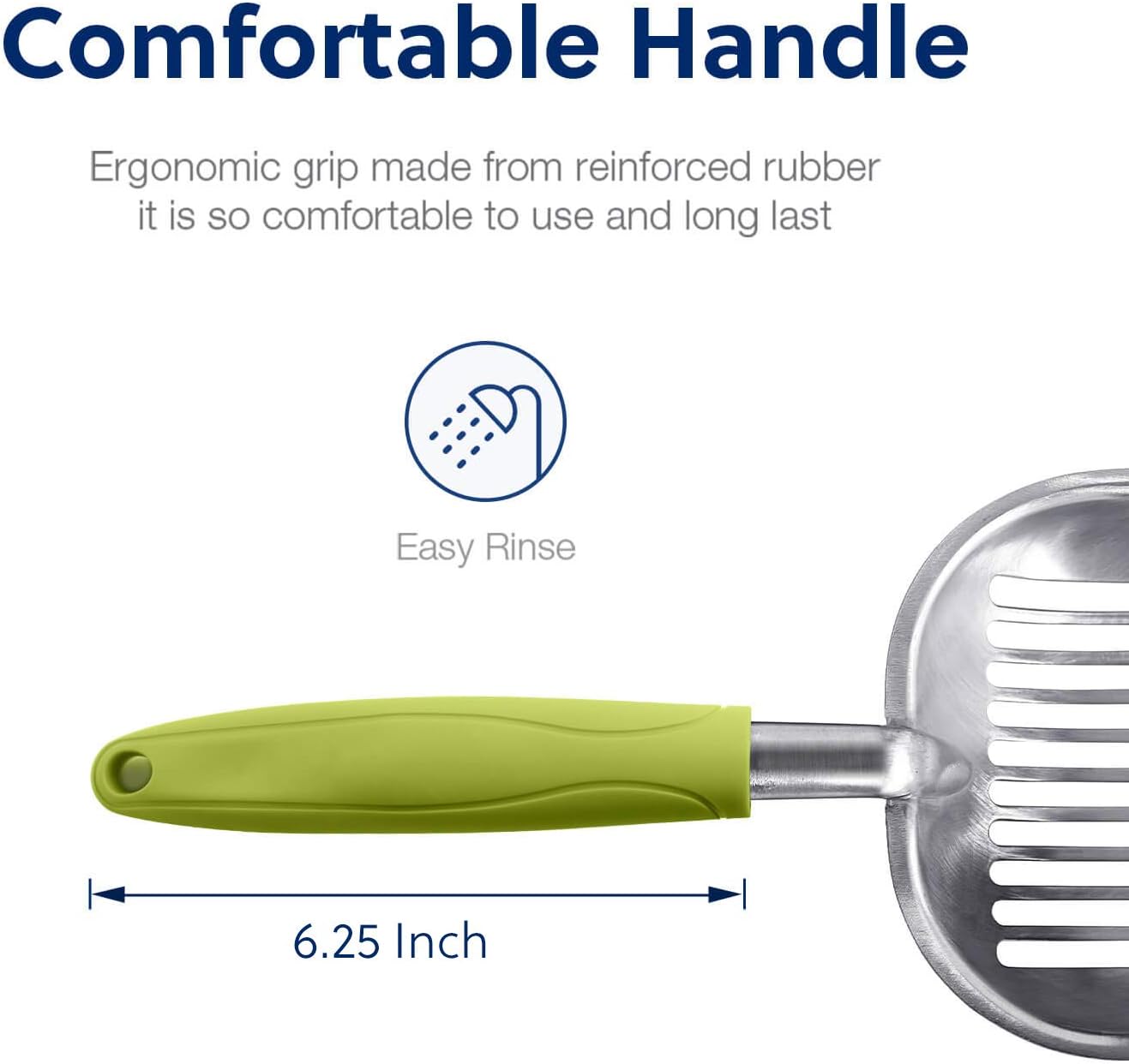 WePet Cat Litter Scoop, Aluminum Alloy Sifter, Kitty Metal Scooper, Deep Shovel, Long Handle, Poop Sifting, Kitten Pooper Lifter, Durable, Heavy Duty, for Litter Box