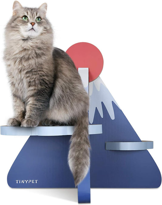 Cat Scratcher Post Board, Mount Fuji Shape Cat Scratching Lounge Bed, Durable Pad Prevents Furniture Damage