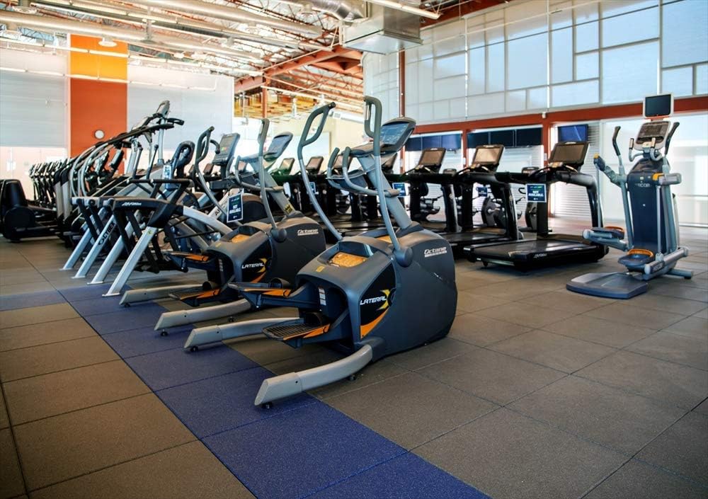 American Floor Mats - Extreme Rubber Gym Tiles - 1 Inch Thick Colorful Rubber Gym Tiles - Superior Shock and Sound Absorbing Tiles - 95% Blue 10 Tile Pack (Covers 40 Sq Ft)