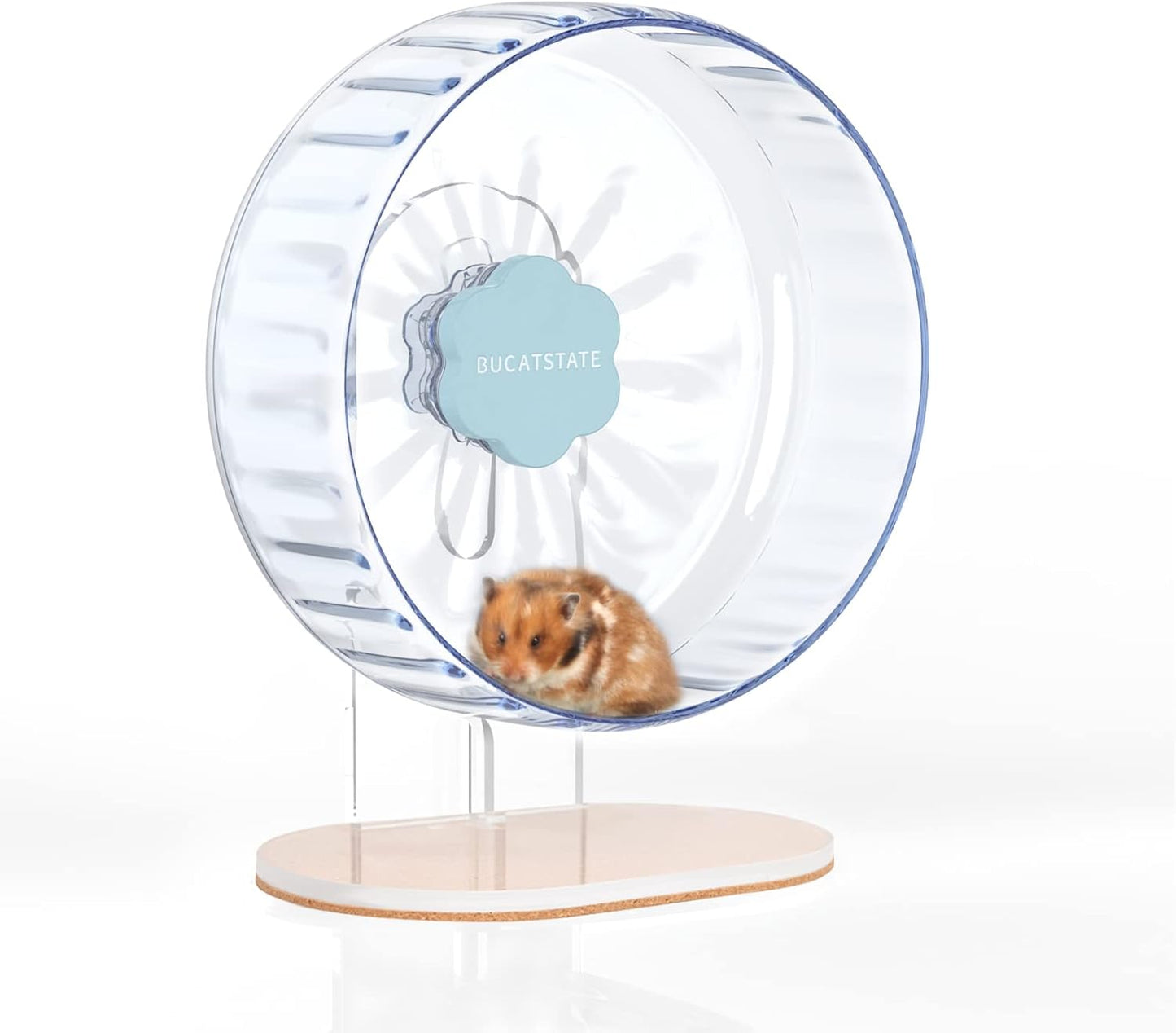 Bucatstate Super Silent Hamster Wheel Hamster Accessories Hamster Running Toys Small Animals Exercise Wheels Transparent 10.2 Inches