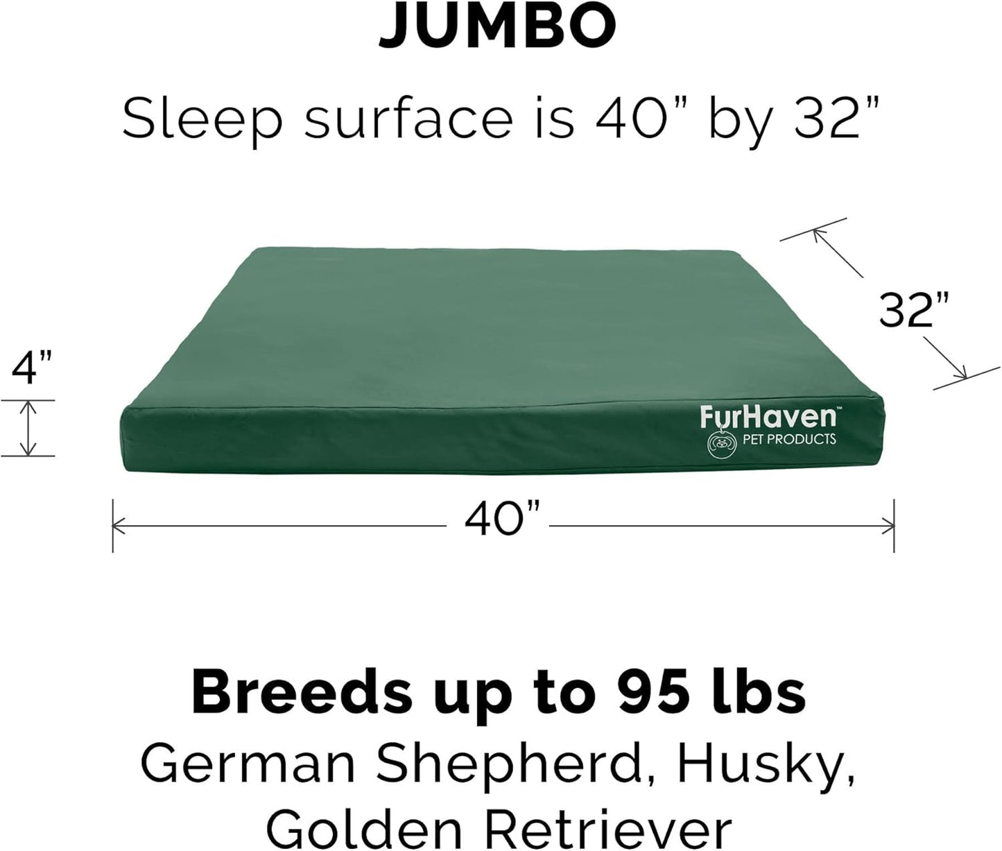 Furhaven Water-Resistant Cooling Gel Dog Bed for Large Dogs w/ Removable Washable Cover, For Dogs Up to 95 lbs - Indoor/Outdoor Logo Print Oxford Polycanvas Mattress - Forest, Jumbo/XL