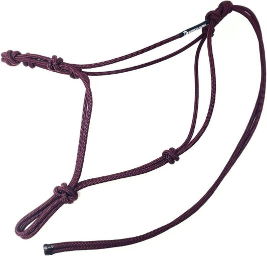 Horse Rope Training Halter - 4 Knot 1/4" Stiff Halter Cord - Used by Famous Trainers Multiple Sizes Multiple Colors