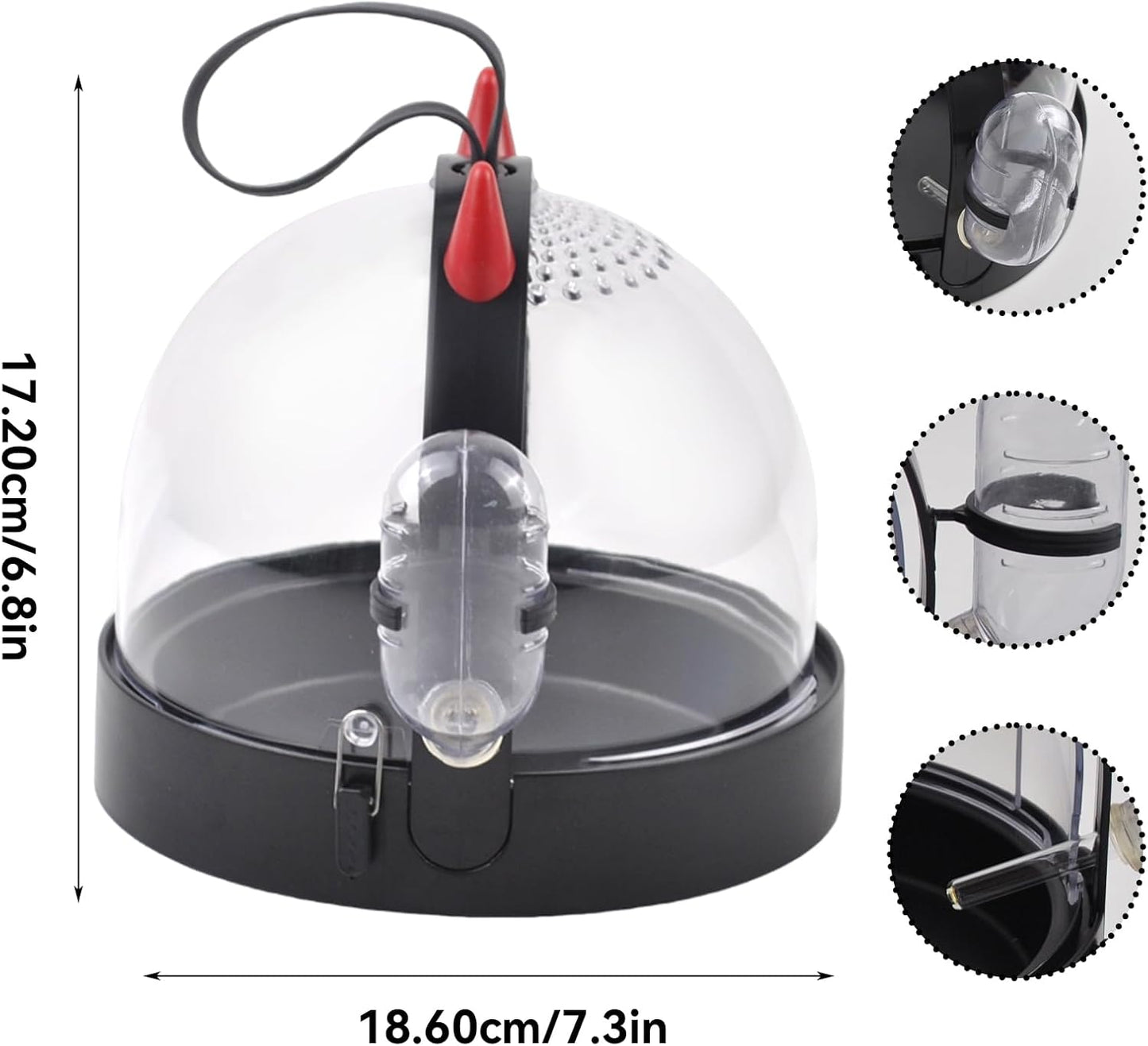 Portable Hamster Cage Travel Bag, High Permeability Hamster Travel Carrier with Water Bottle Small Pet Hamster Travel Carrier Cage for Hamster Gerbils Mice Hamster Guinea Pigs Sugar Glider(Black)