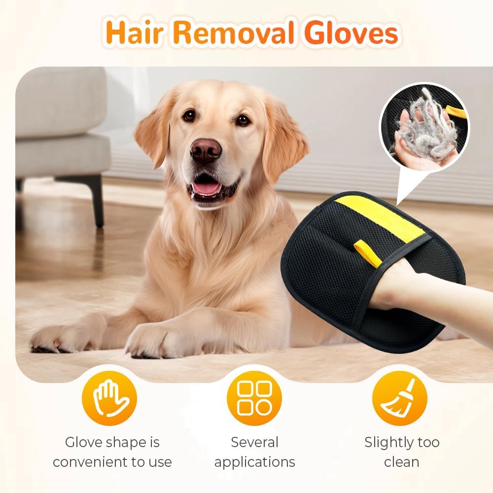 Pet Hair Removal Glove for Cats & Dogs, 2025 Upgrade Pet Hair Remover Glove, Electrostatic Pet Hair Removal Gloves for Dogs and Cats, Reusable Pet Hair Remover Glove (1)
