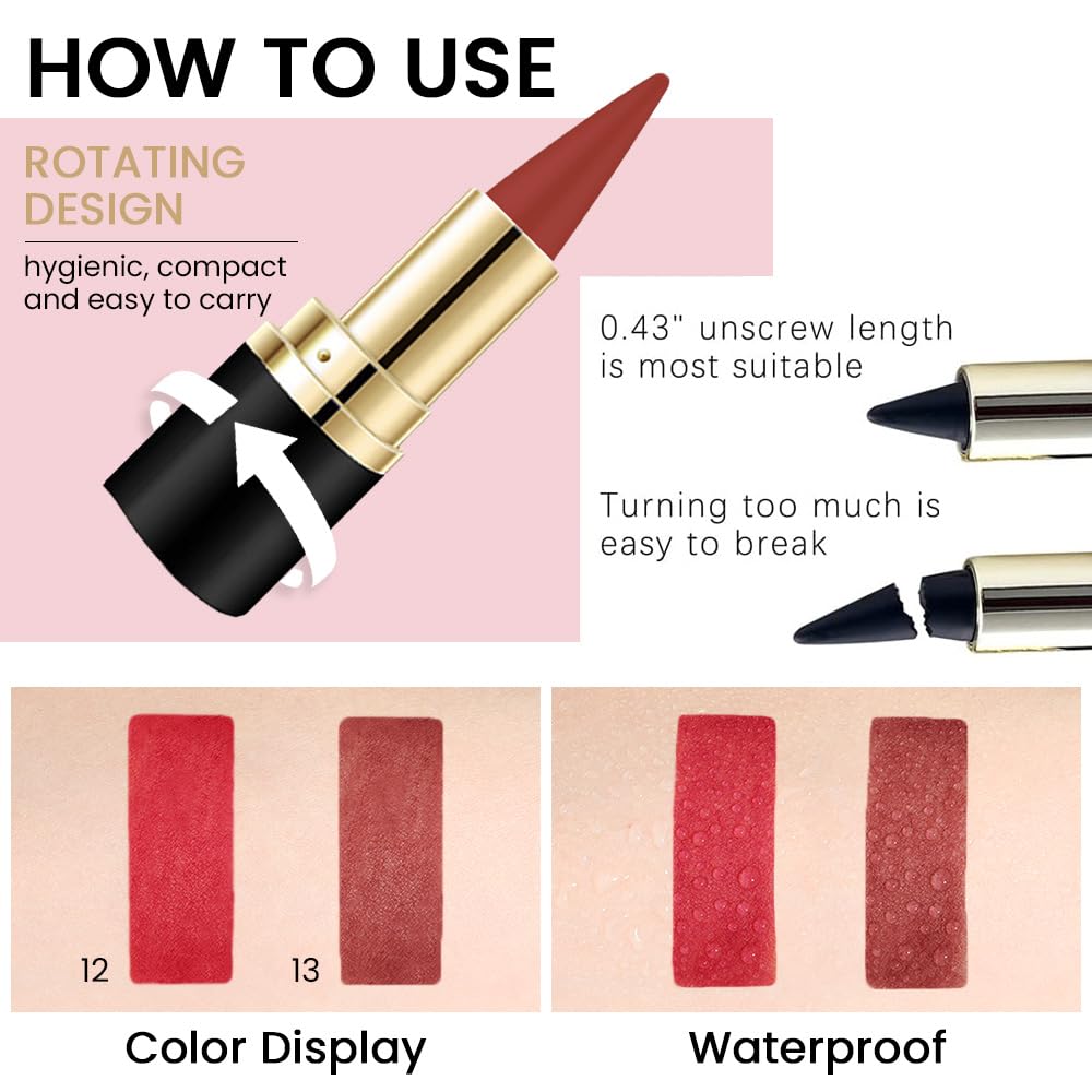 evpct 2Pcs Red Dark Red Gel Eye Liner Pencils Eye Black Face Paint Stick Halloween Makeup Set Waterproof Smudge Proof Liquid Eyeliner Pen Crayon Smokey Eye Liners delineador de ojos contra el agua