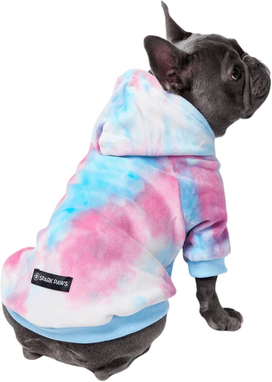 Spark Paws Dog Hoodie – Premium Dog Sweater for Small, Medium, and Large Dogs | Warm Outfits for French Bulldogs, Pitbull, Puppy, Winter Jacket Alternative - Snow Cone - L