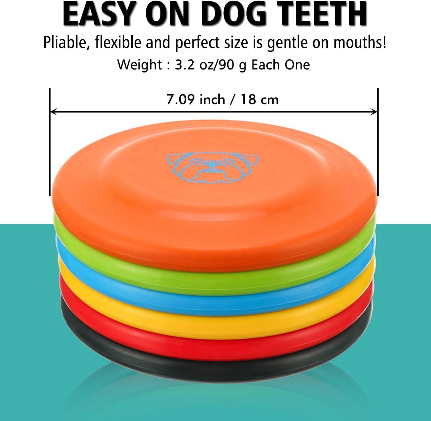 Dog Flying Disc, 3 Pcs Competition Dog Flyer Toy, Soft Indestructible Rubber Lightweight Flying Discs Toy for Dogs - Floats On Water, Gentle On Teeth and Gums