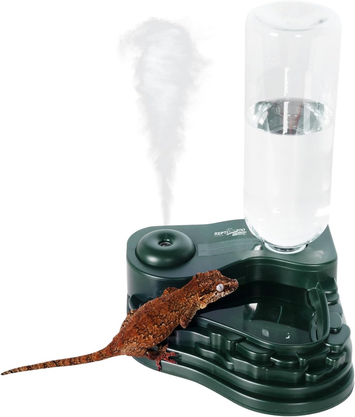 Reptile Fogger and Water Bowl 2 in 1, Mini Reptile Humidifier with Water Dish for Reptile Amphibian Lizard Gecko, Smart Water Dispenser