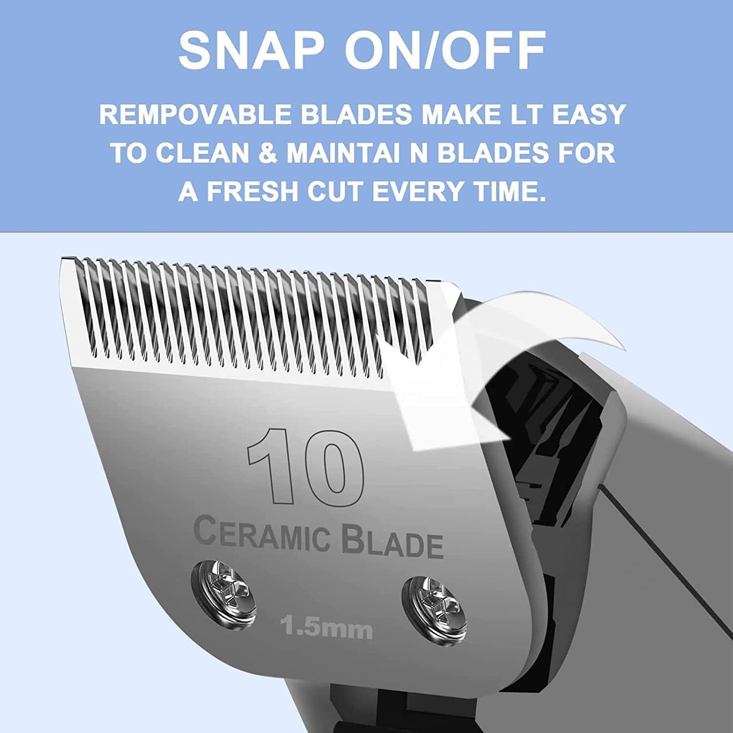 Dog Grooming Clipper Replacement Blades Compatible with Andis Pet Clipper/Oster A5/Wahl KM Series Dog Clipper,Ceramic Blade & Stainless Steel Blade(10+30+40+5FC+7FC)