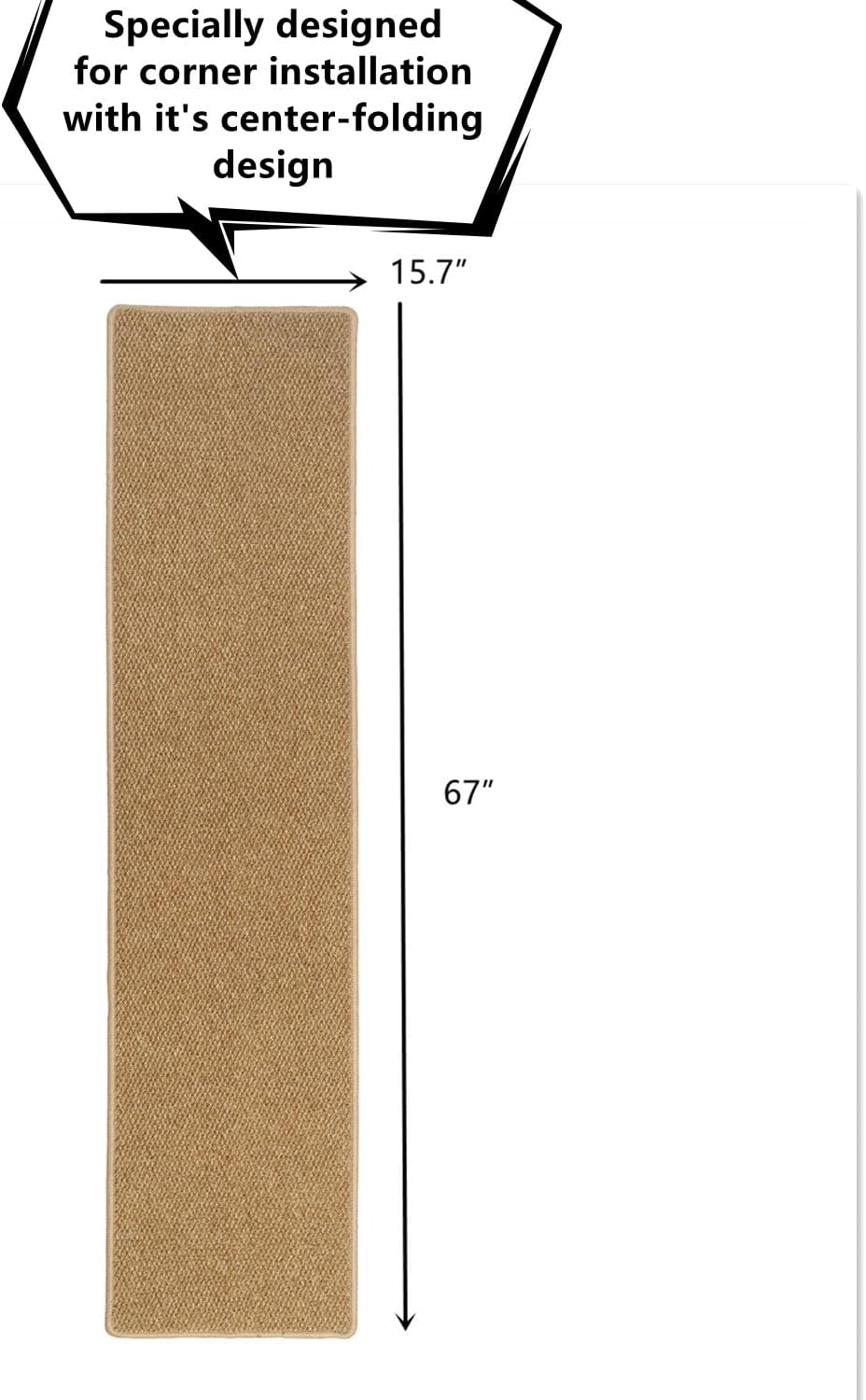 SHENGOCASE Thickened Cat Wall Corner Climbing Carpet, Cat Wall Furniture, Wall Corner Scratcher, Scratching Post (Camel)