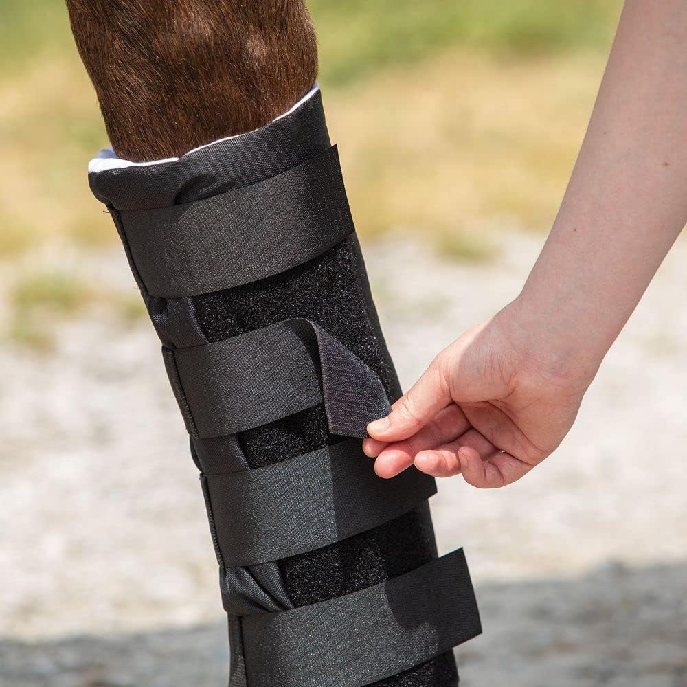 Dura-Tech Quick Wrap No Bow Leg Wraps for Horses | Size 14" | Color Navy | Exceptional Leg Coverage | Versatile Use | Secure and Easy Application | Sold in Pairs