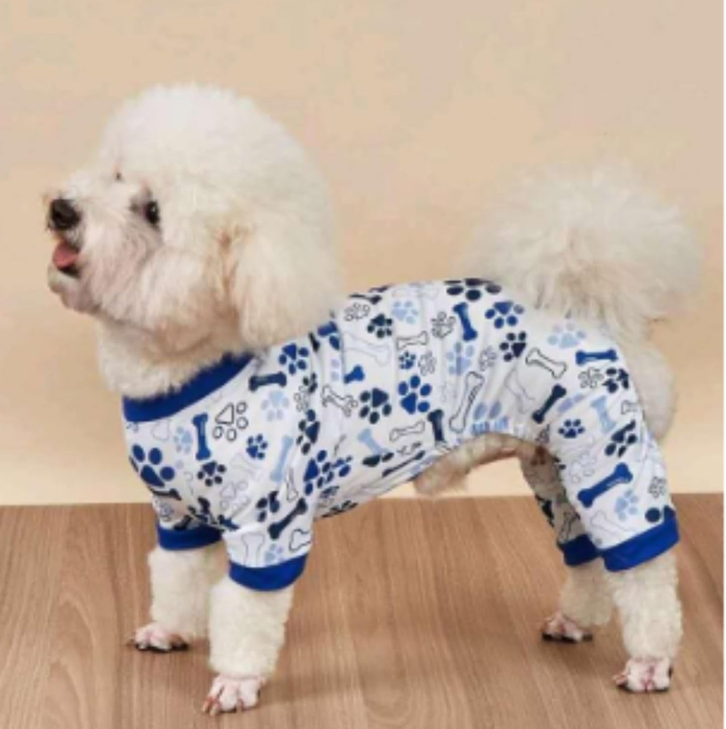 Vet-Approved Dog Onesie Pajamas for Small Dog Clothes - Lightweight Soft Stretchy Puppy Outfit - Certified Hypoallergenic Comfort Anxiety-Reducing (Blue, X-S)