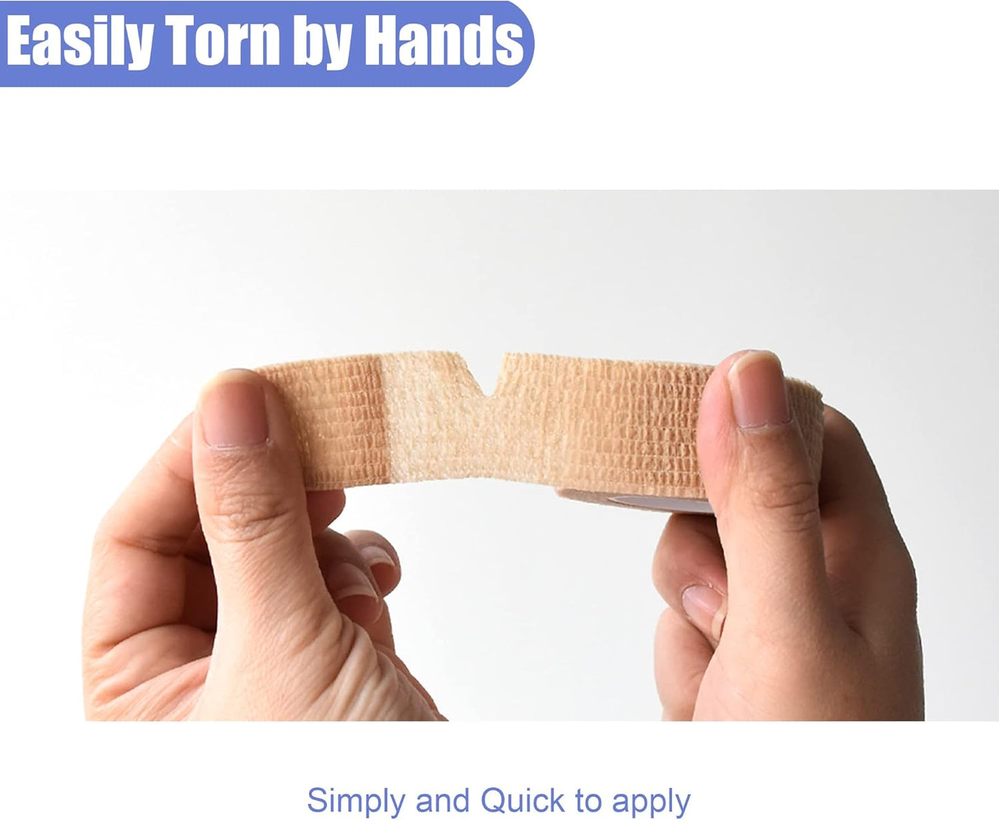 9 Pack 1" x 5 Yards Self Adhesive Bandage Wrap Self Stick Wrap for Ankle, Wrist, Finger, Sports, Breathable Cohesive Vet Tape for Pets (Skin Color)