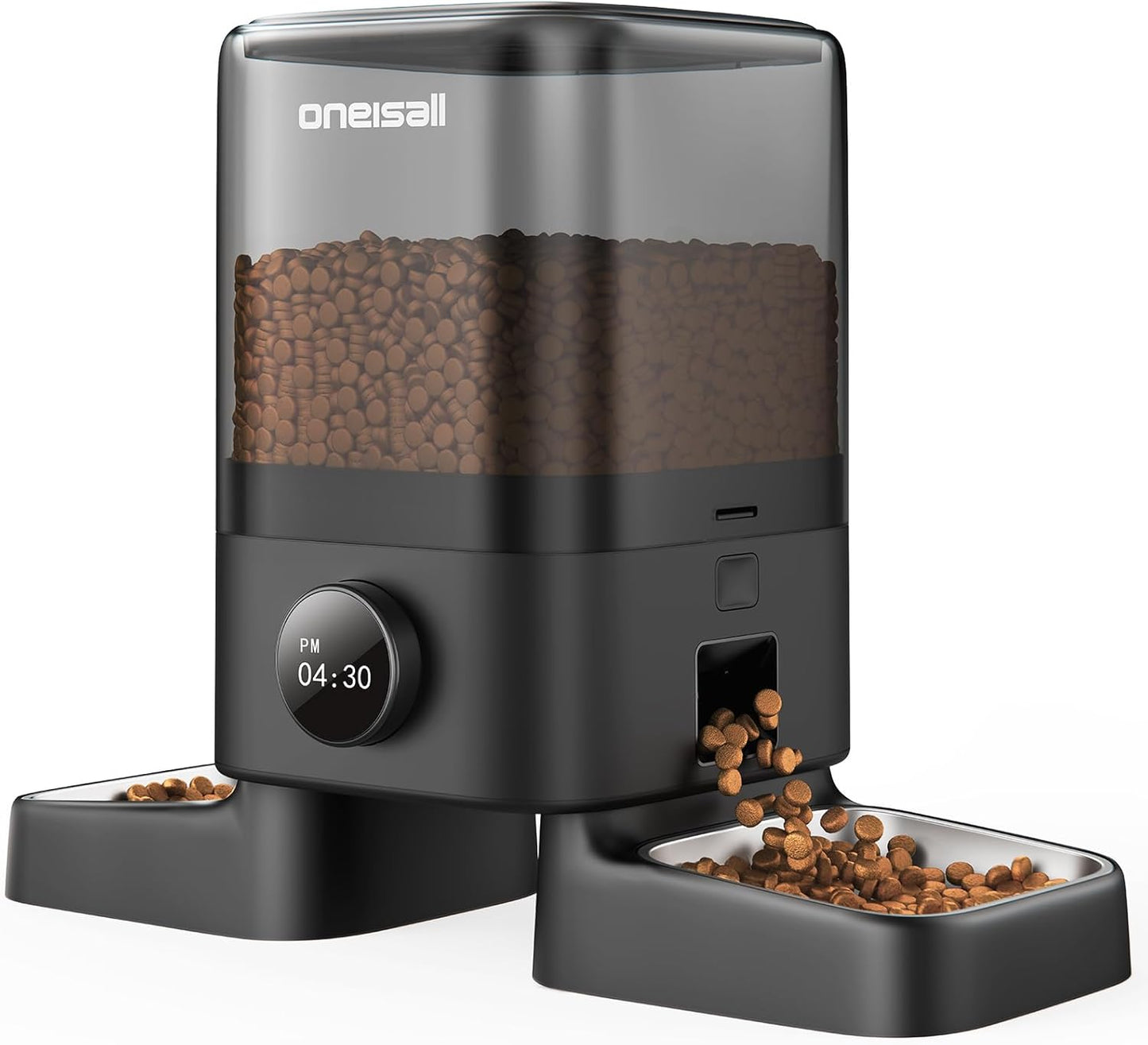 oneisall Automatic Cat Feeders 2 Cats, 20 Cups/5L Cat Auto Feeder, Automatic Cats Food Dispenser for Small Pets Indoor, Timed Pet Feeder for Dry Food