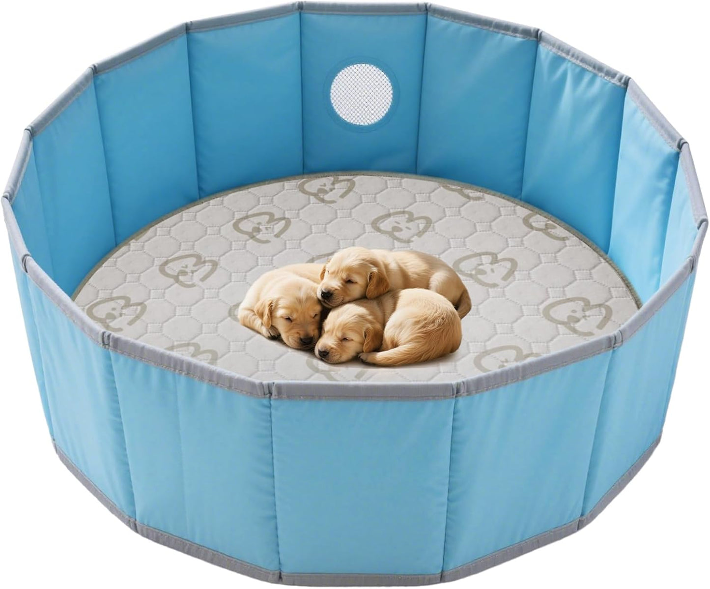 FXW Washable Pee Pads for Dogs, Puppy Pads with Super Absorbent, Specifically Designed for Whelping Box, 47" Round, Khaki, 1 Pack