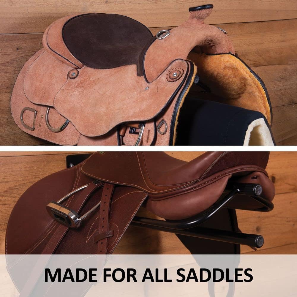 Saddle Rack with Pad Bar for Horse Enthusiast | Heavy-Duty Saddle Rack Wall Mount | Western & English Saddle Rack | Keeps Tack Organized