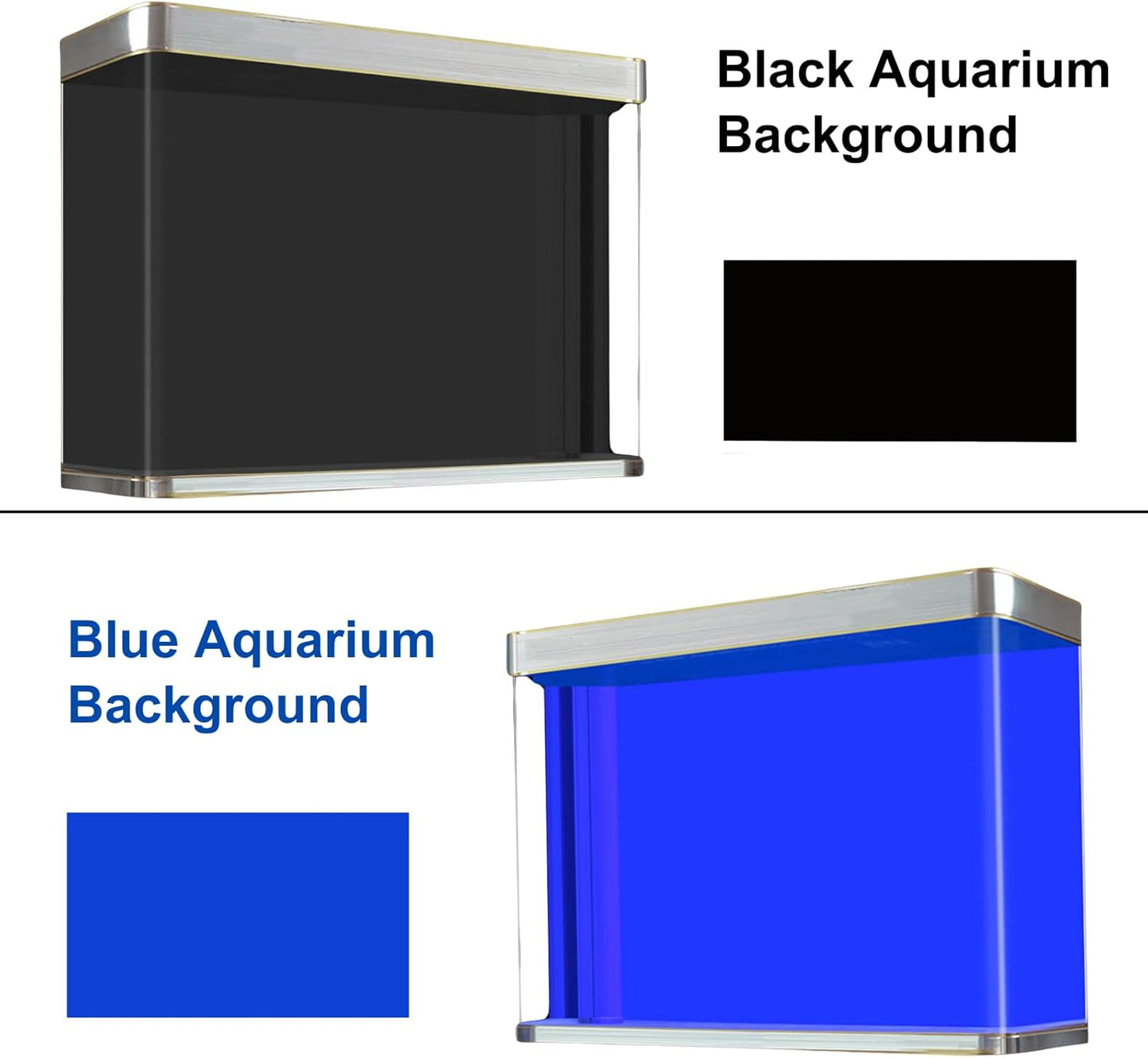 ELEBOX Aquarium Background Blue Black Fish Tank Background Picture 2 Sides Fish Backdrop for Aquarium Wallpaper 16"x 40"