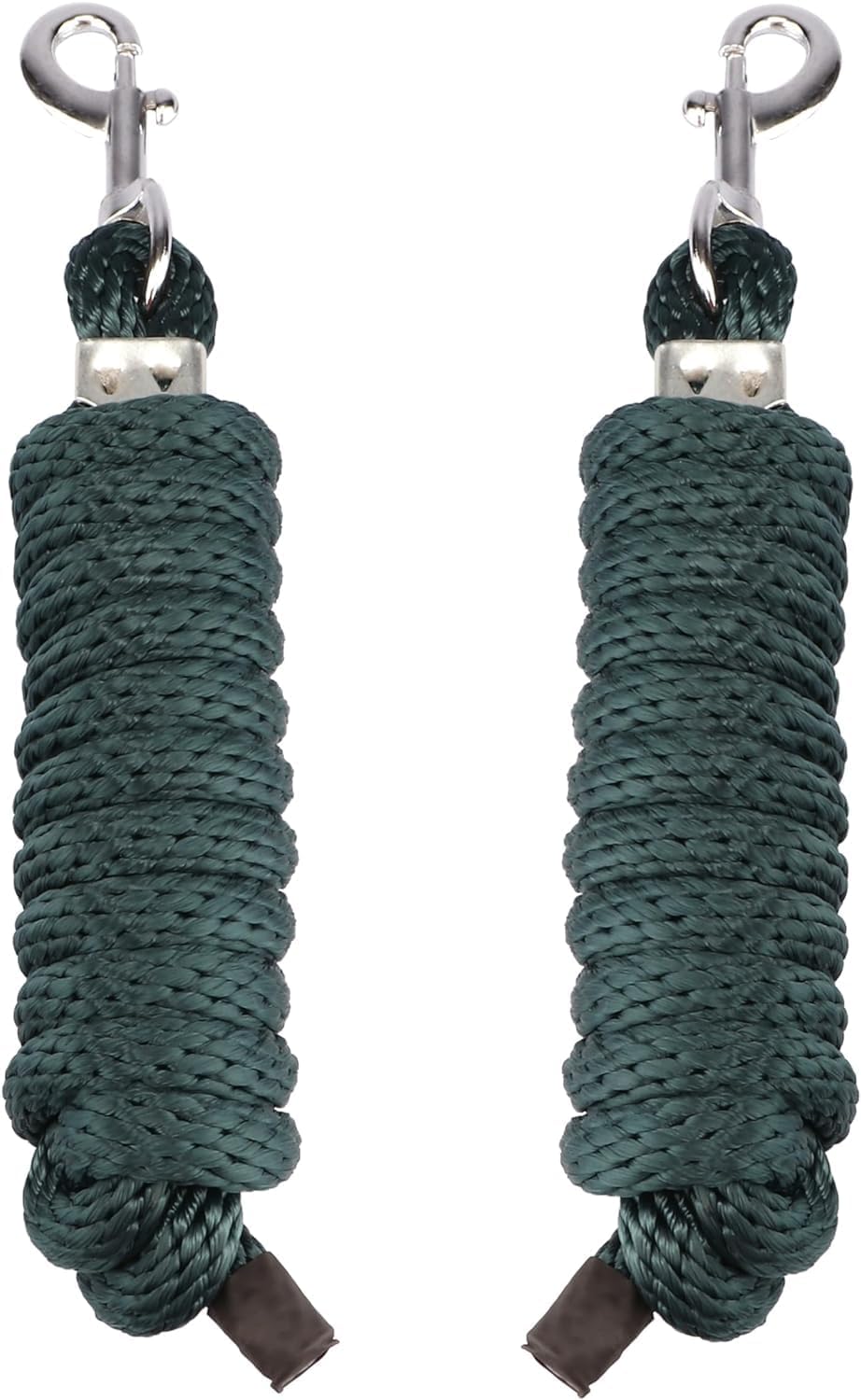 SIE (Pack of 2) Nylon 8ft Lead Ropes for Horse Halters (Hunter Green)