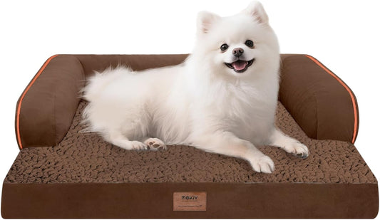 Small Dog Bed Orthopedic Washable Cat Bed Memory Foam Couch Sofa Comfy Pet Beds with Waterproof Removable Cover & Non-Slip Bottom