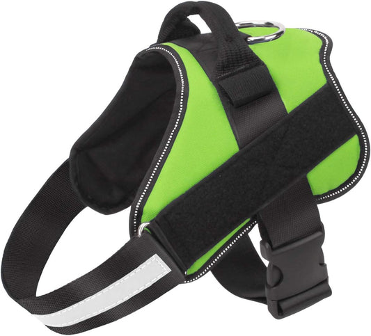Bolux Dog Harness, No-Pull Reflective Dog Vest, Breathable Adjustable Pet Harness with Handle for Outdoor Walking - No More Pulling, Tugging or Choking (Green, M)