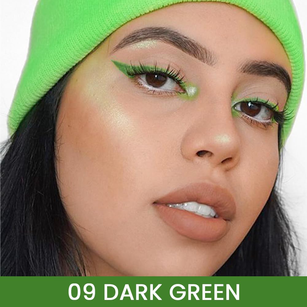 evpct 1Pcs Dark Green Gel Eyeliner Pencil Eye Black Face Paint Stick Makeup Set Waterproof Matte Cream Crayon Eyeliner Pencil Set Cat Eye Liners Eyeshadow Guide delineador de ojos contra el agua