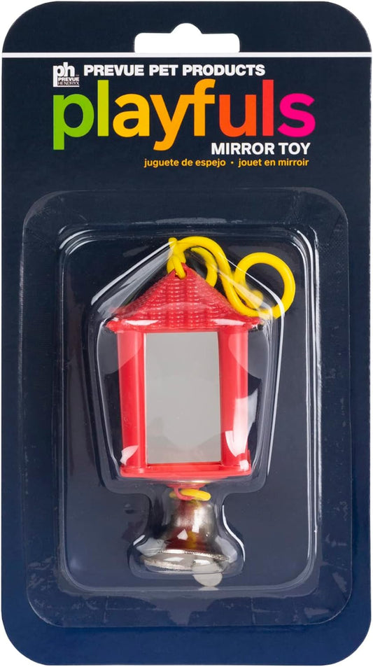 Prevue Hendryx Sound & Movement Birdie Basics Lantern Mirror Bird Toy 60420