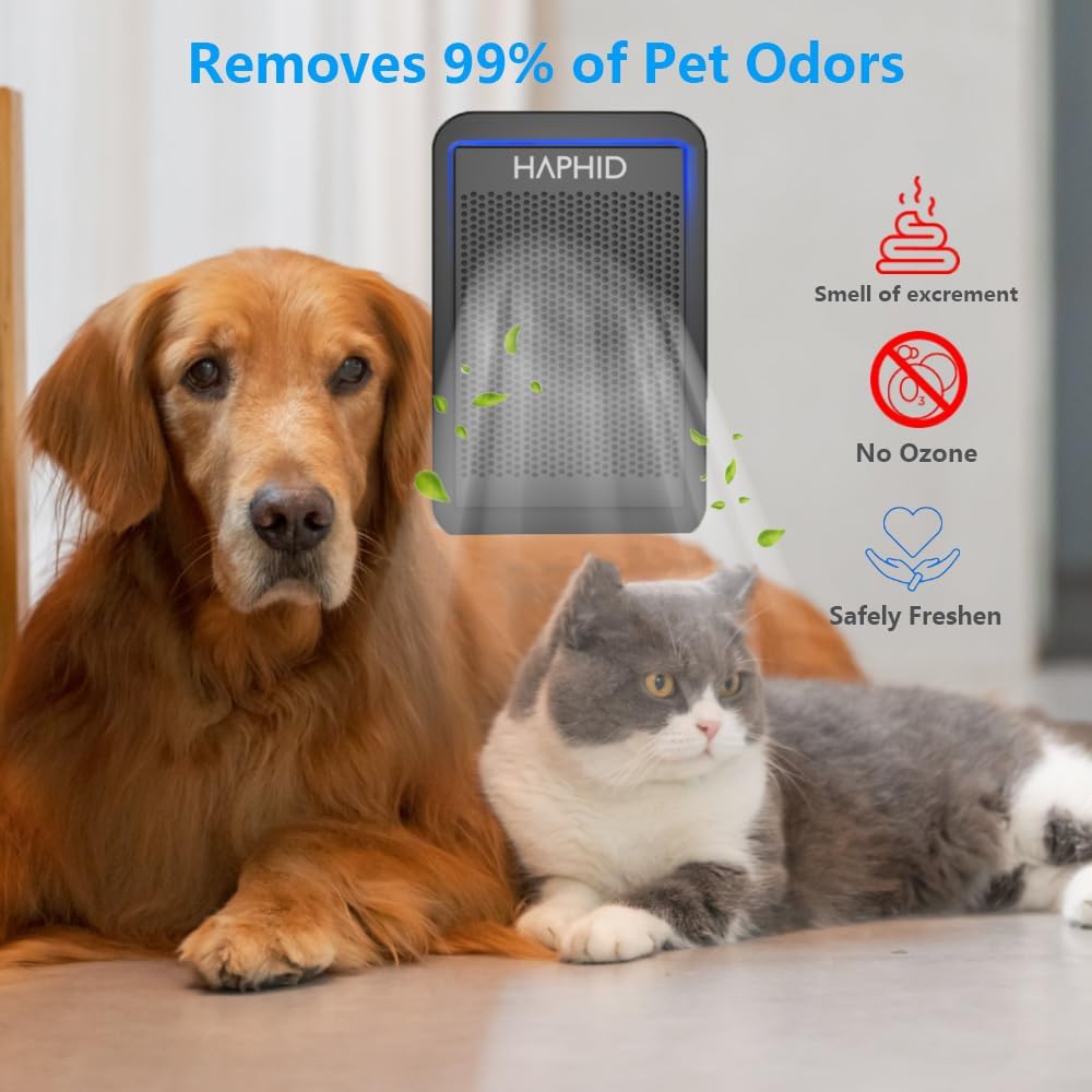 Cat Litter Deodorizer 99%, Pet Odor Eliminator for Strong Odor with Catalyst Filter, Air Purifier Plug In Air Freshener for Home & Pets Litter Box Room Wardrobe Toilet Shoe Cabinet (2-Pack）