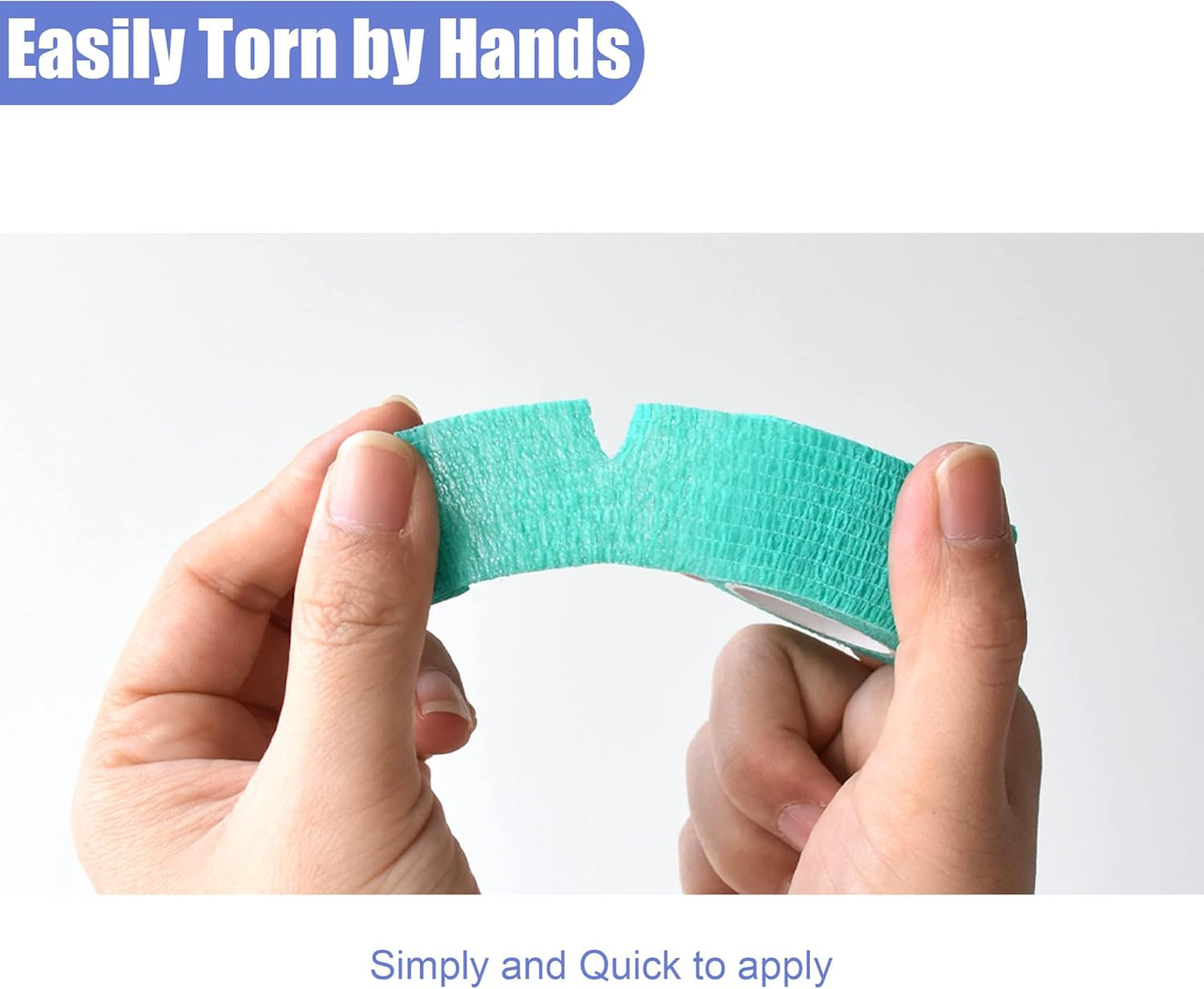 9 Pack 1" x 5 Yards Self Adhesive Bandage Wrap Self Stick Wrap for Ankle, Wrist, Finger, Sports, Breathable Cohesive Vet Tape for Pets (Middle Green)