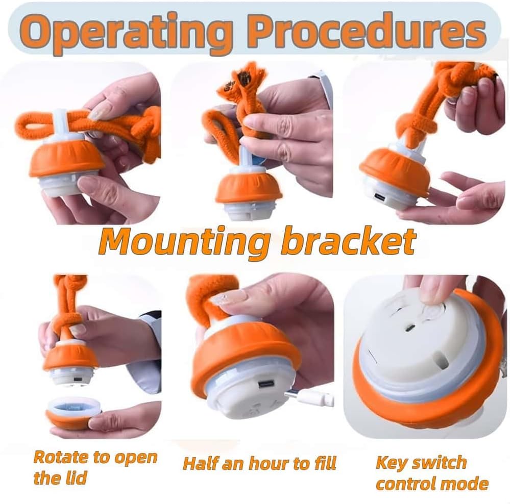 Interactive Dog Toys, Squeaky Dog Toys, Active Rolling Ball for Puppy and Medium Dogs, Squeaky, USB Rechargeable (Orange+Blue)