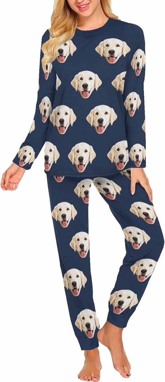 MyPupSocks Custom Face Pajamas Sets for Women, Personalized Photo Sleepwear XS-XXL