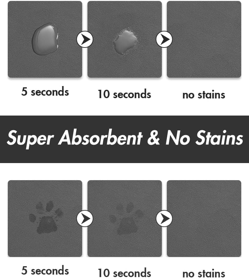 Absorbent Dog Food Mat-Dog Mat for Food and Water Bowl, Quick Dry Pet Food Mat, No Stains Cat Feeding mat, Pet Accessories Pet Supplies Mat-Cat Water Bowl Mat for Messy Drinkers