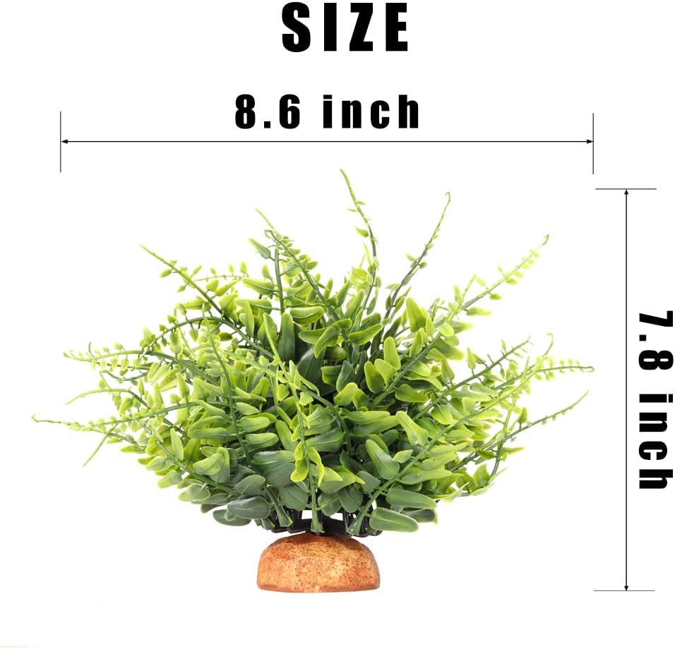 Fake Green Boston Fern, Reptile Plants for Terrarium, Amphibian Tank Accessories Habitat Decor fit Crested Gecko Leopard Lizard Chameleon Ball Python Snake Frog