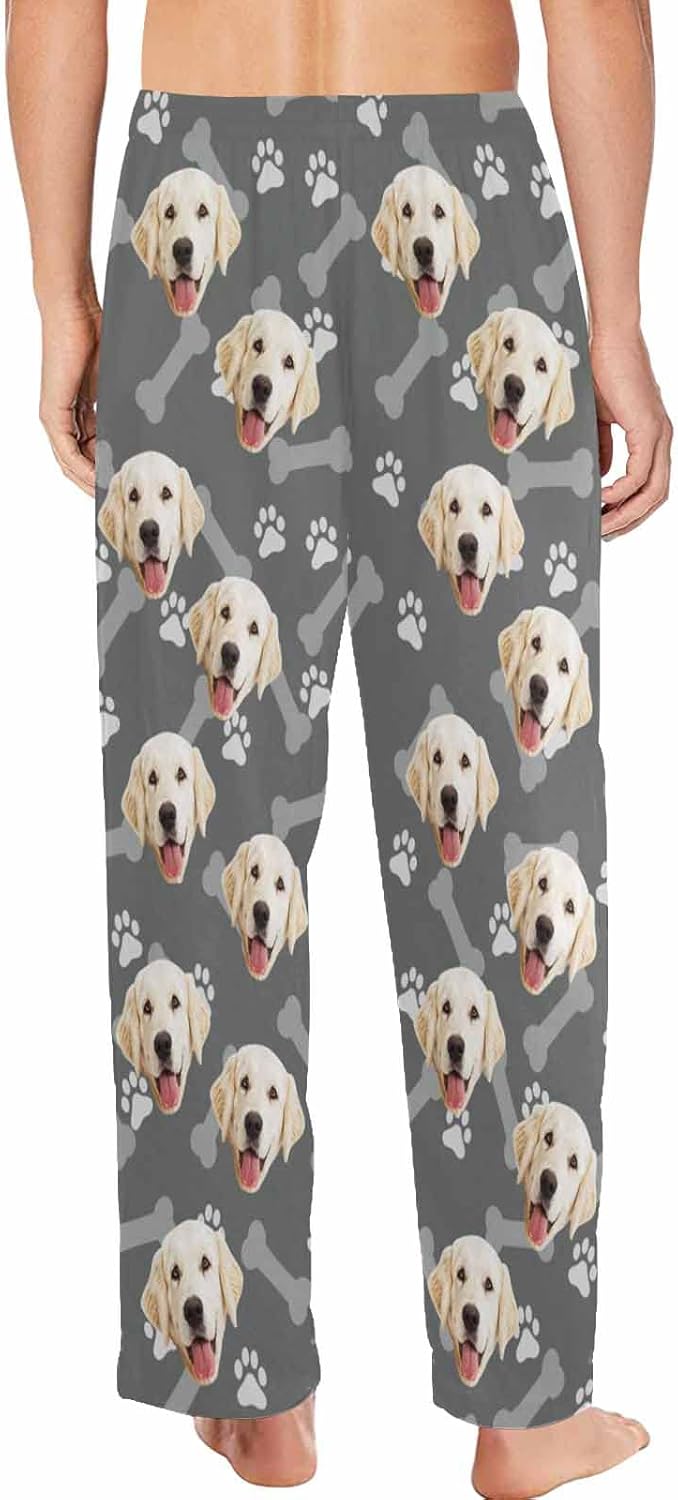 MyPupSocks Customized Face Pajamas Pants Photo Pajama Bottoms for Men S-XXL