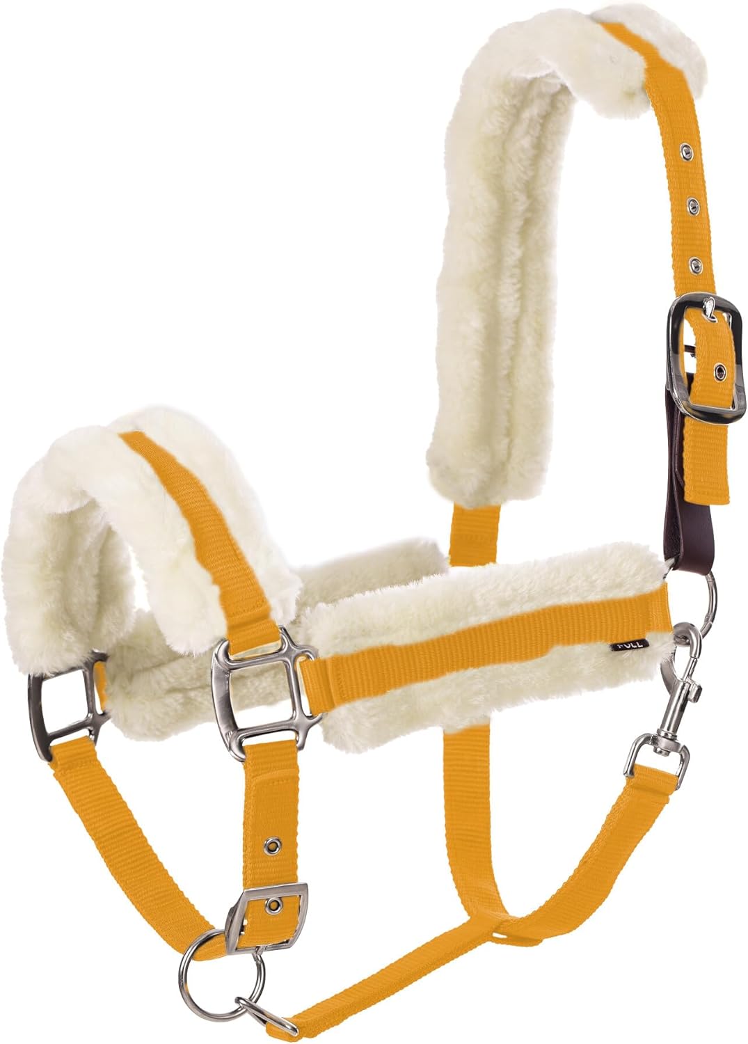 Equinavia Valkyrie Soft Ultra Fleece Padded Adjustable Breakaway Horse Halter - Golden Sunshine/White - Warmblood