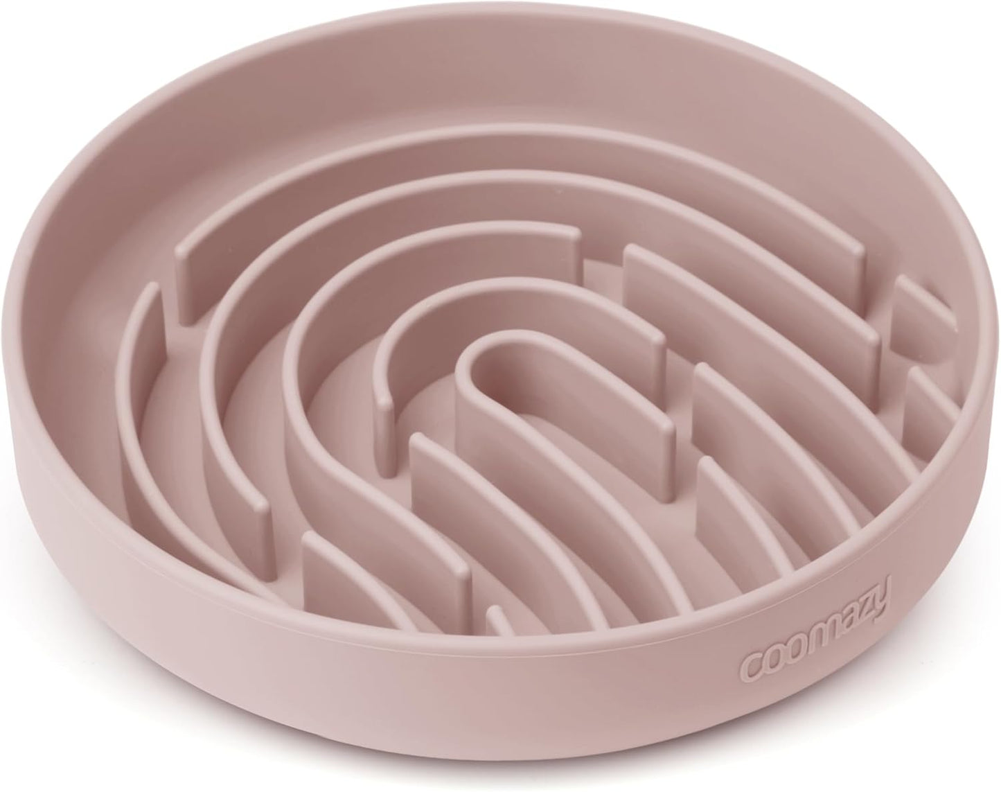 Coomazy Large Silicone Slow Feeder Dog Bowls, Interactive Puzzle Toy for Pets Food Training, Keeps Dogs Busy, Prevents Puppy Overeating (Dusty Pink, Large: 3.2Cup)