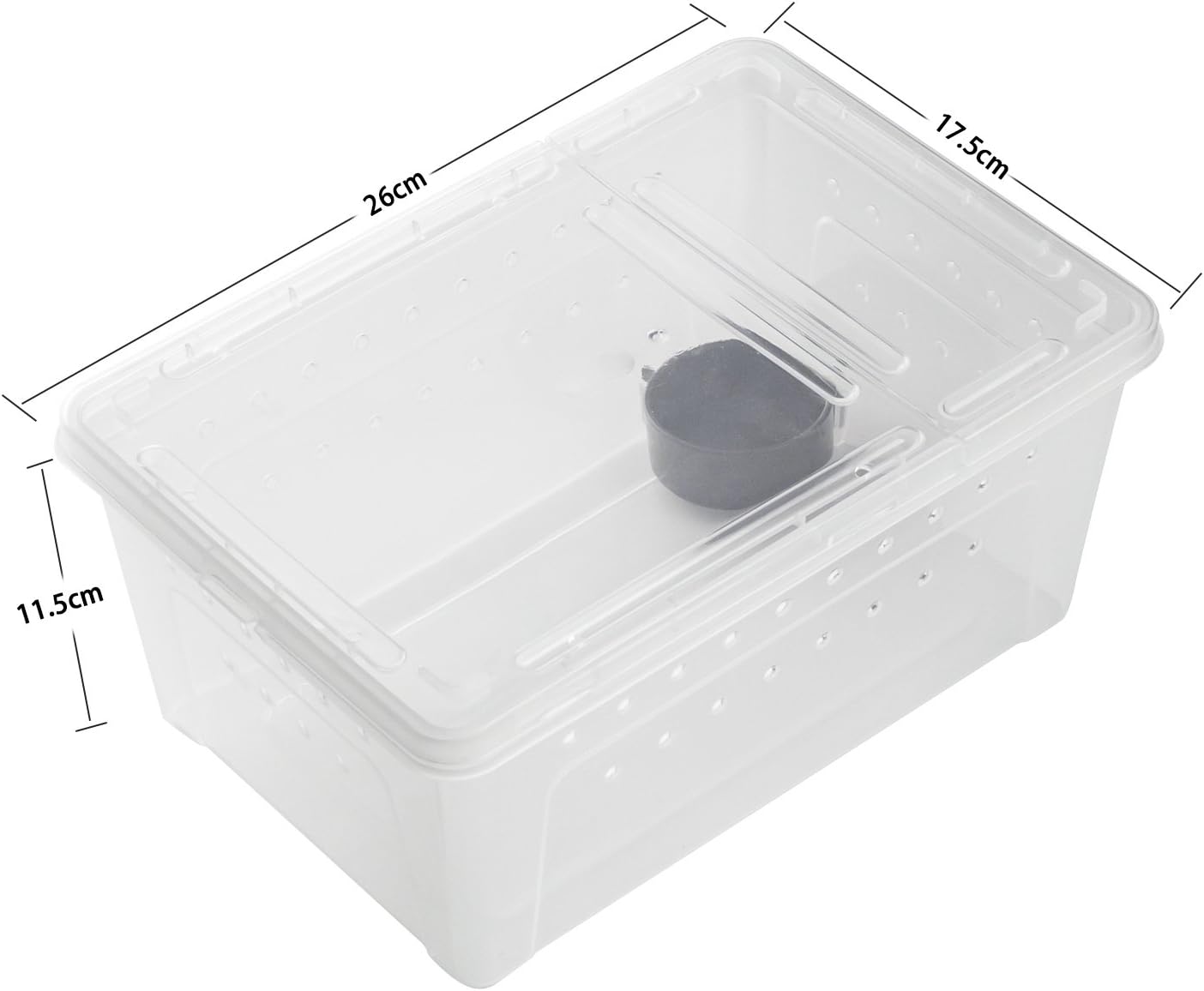 OMEM Portable Reptile Terrarium Habitat for Mini Pet Houses Breathable Holes Stackable Container (2PCS-M)