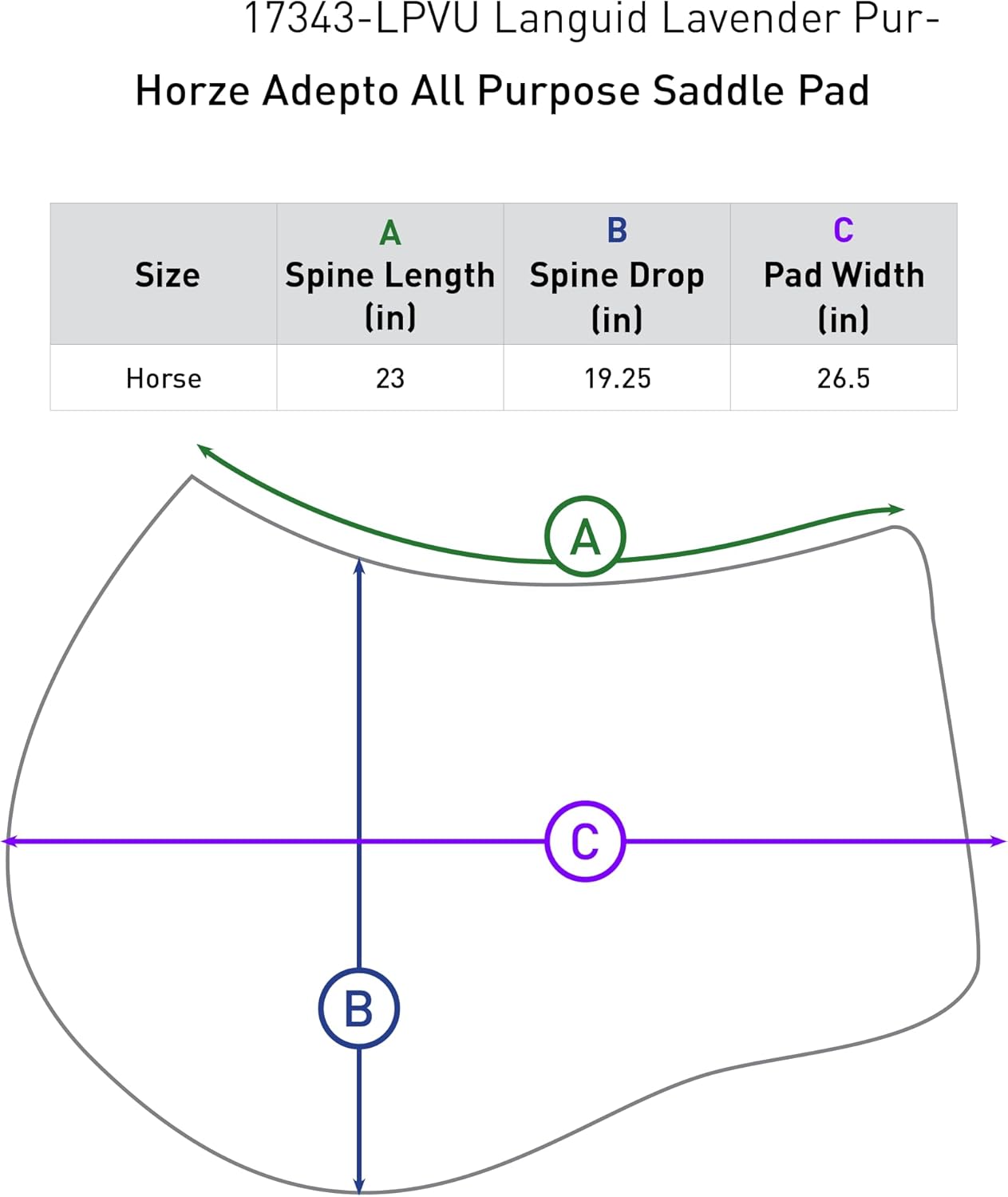 HORZE Adepto Padded All Purpose Quilted Equestrian Saddle Pad for Horses with Two-Tone Trim